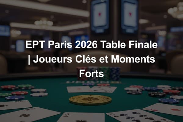 EPT Paris 2026 Table Finale | Joueurs Clés et Moments Forts