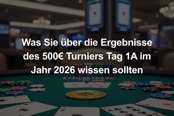 Was Sie über die Ergebnisse des 500€ Turniers Tag 1A im Jahr 2026 wissen sollten