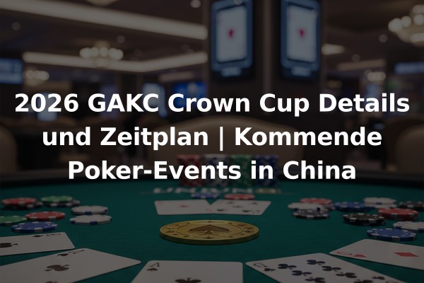 2026 GAKC Crown Cup Details und Zeitplan | Kommende Poker-Events in China