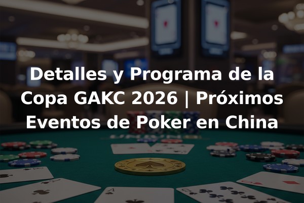 Detalles y Programa de la Copa GAKC 2026 | Próximos Eventos de Poker en China