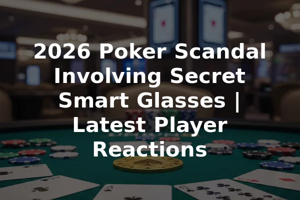 2026 Poker Scandal Involving Secret Smart Glasses | Latest Player Reactions