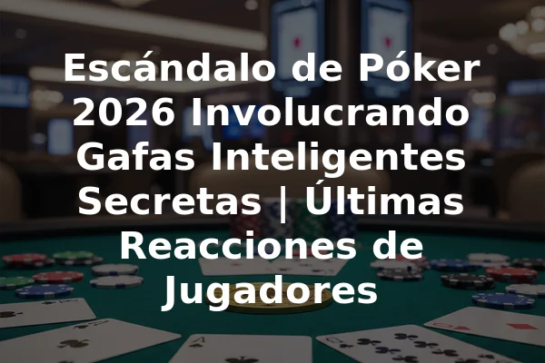 Escándalo de Póker 2026 Involucrando Gafas Inteligentes Secretas | Últimas Reacciones de Jugadores