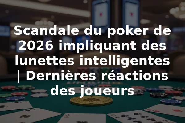Scandale du poker de 2026 impliquant des lunettes intelligentes | Dernières réactions des joueurs