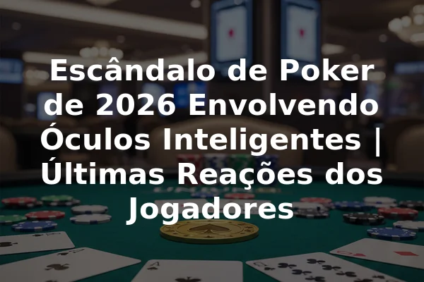 Escândalo de Poker de 2026 Envolvendo Óculos Inteligentes | Últimas Reações dos Jogadores