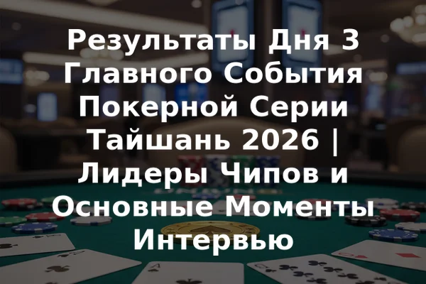 Результаты Дня 3 Главного События Покерной Серии Тайшань 2026 | Лидеры Чипов и Основные Моменты Интервью