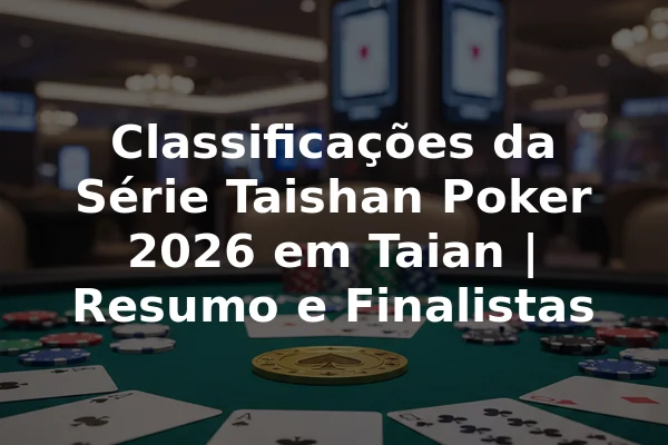 Classificações da Série Taishan Poker 2026 em Taian | Resumo e Finalistas