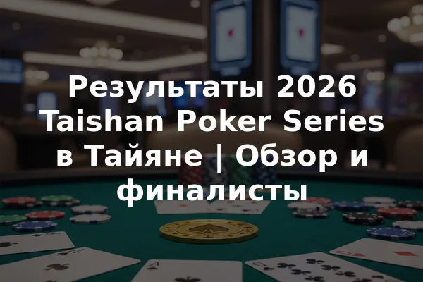 Результаты 2026 Taishan Poker Series в Тайяне | Обзор и финалисты