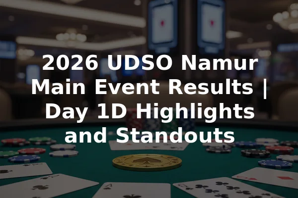2026 UDSO Namur Main Event Results | Day 1D Highlights and Standouts