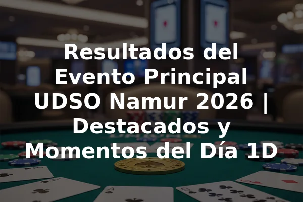 Resultados del Evento Principal UDSO Namur 2026 | Destacados y Momentos del Día 1D
