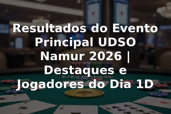 Resultados do Evento Principal UDSO Namur 2026 | Destaques e Jogadores do Dia 1D