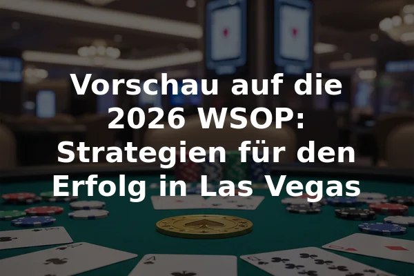 Vorschau auf die 2026 WSOP: Strategien für den Erfolg in Las Vegas