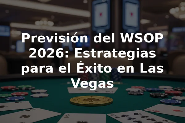 Previsión del WSOP 2026: Estrategias para el Éxito en Las Vegas