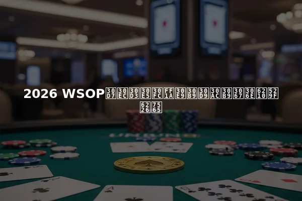 2026 WSOPプレビュー：ラスベガスでの成功戦略