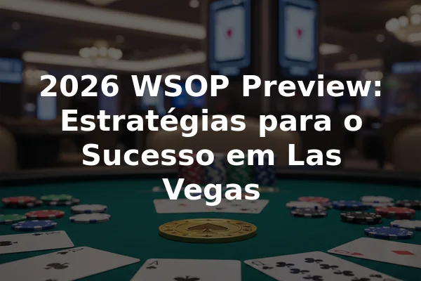 2026 WSOP Preview: Estratégias para o Sucesso em Las Vegas
