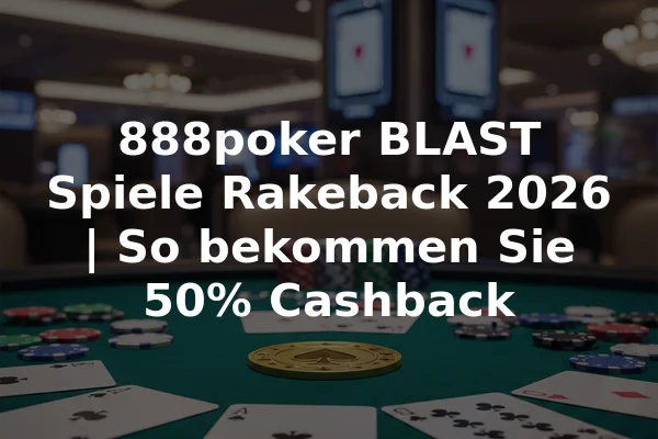 888poker BLAST Spiele Rakeback 2026 | So bekommen Sie 50% Cashback