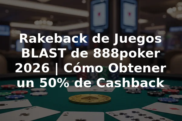 Rakeback de Juegos BLAST de 888poker 2026 | Cómo Obtener un 50% de Cashback