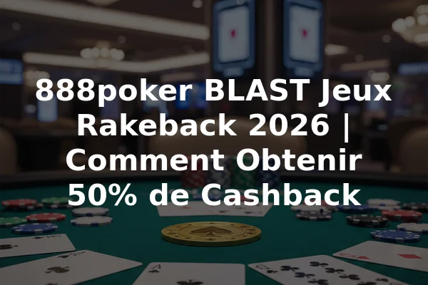 888poker BLAST Jeux Rakeback 2026 | Comment Obtenir 50% de Cashback