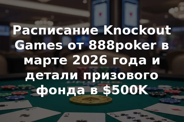 Расписание Knockout Games от 888poker в марте 2026 года и детали призового фонда в $500K