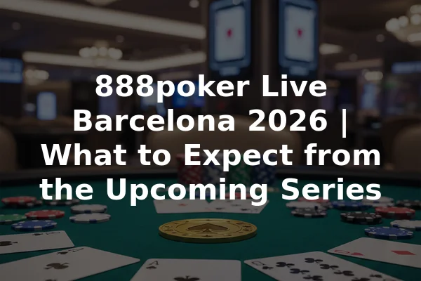 888poker Live Barcelona 2026 | What to Expect from the Upcoming Series