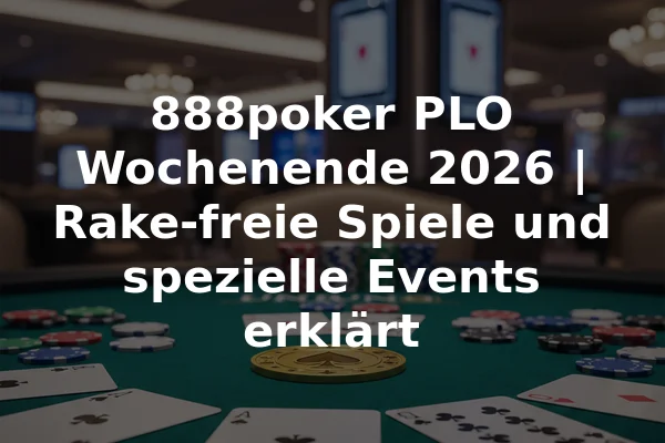 888poker PLO Wochenende 2026 | Rake-freie Spiele und spezielle Events erklärt