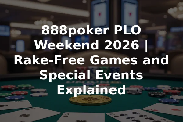888poker PLO Weekend 2026 | Rake-Free Games and Special Events Explained