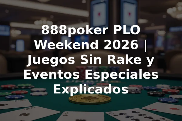 888poker PLO Weekend 2026 | Juegos Sin Rake y Eventos Especiales Explicados