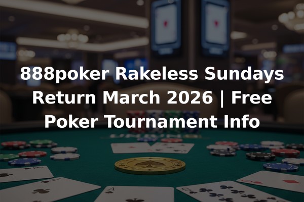 888poker Rakeless Sundays Return March 2026 | Free Poker Tournament Info