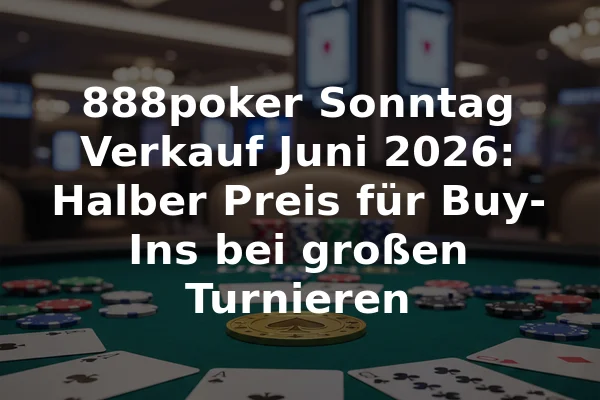 888poker Sonntag Verkauf Juni 2026: Halber Preis für Buy-Ins bei großen Turnieren