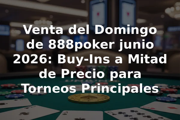 Venta del Domingo de 888poker junio 2026: Buy-Ins a Mitad de Precio para Torneos Principales