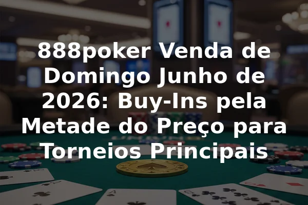 888poker Venda de Domingo Junho de 2026: Buy-Ins pela Metade do Preço para Torneios Principais
