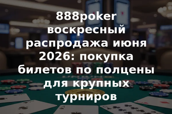 888poker воскресный распродажа июня 2026: покупка билетов по полцены для крупных турниров