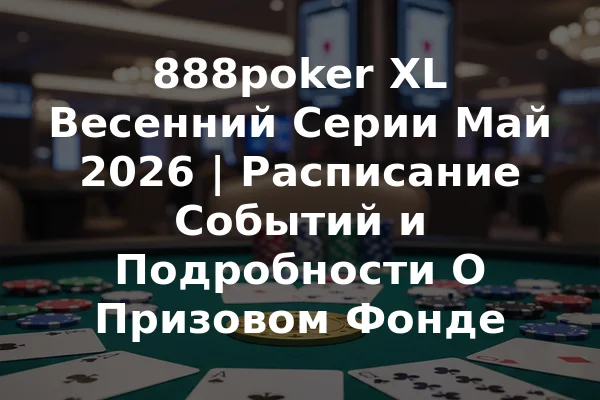888poker XL Весенний Серии Май 2026 | Расписание Событий и Подробности О Призовом Фонде