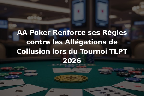 AA Poker Renforce ses Règles contre les Allégations de Collusion lors du Tournoi TLPT 2026