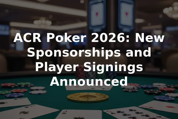 ACR Poker 2026: New Sponsorships and Player Signings Announced