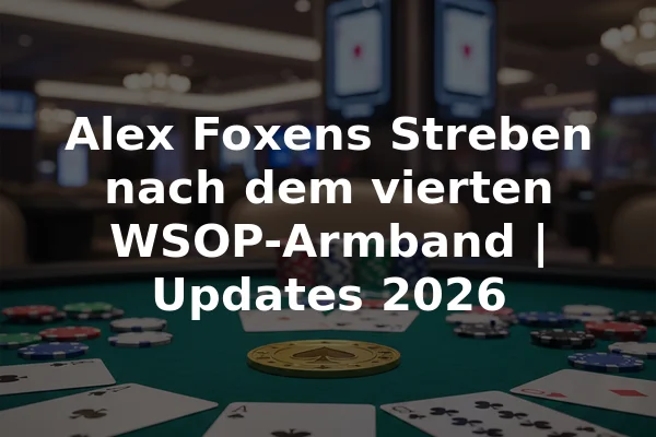 Alex Foxens Streben nach dem vierten WSOP-Armband | Updates 2026