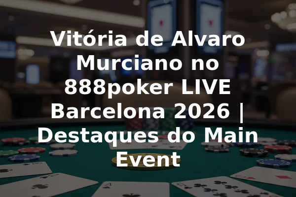 Vitória de Alvaro Murciano no 888poker LIVE Barcelona 2026 | Destaques do Main Event