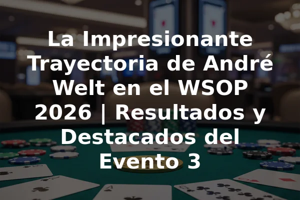 La Impresionante Trayectoria de André Welt en el WSOP 2026 | Resultados y Destacados del Evento 3