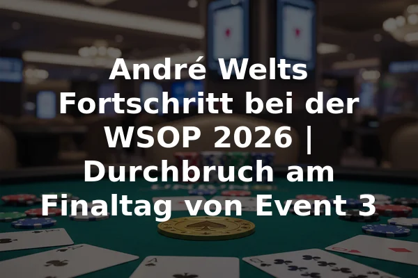 André Welts Fortschritt bei der WSOP 2026 | Durchbruch am Finaltag von Event 3