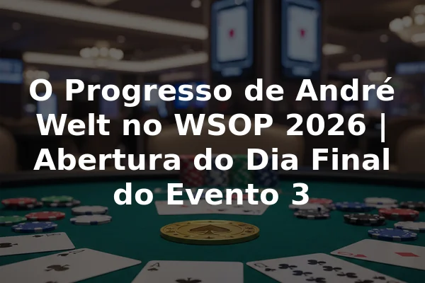 O Progresso de André Welt no WSOP 2026 | Abertura do Dia Final do Evento 3