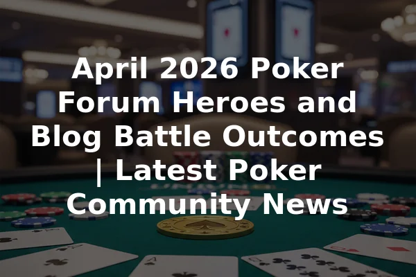 April 2026 Poker Forum Heroes and Blog Battle Outcomes | Latest Poker Community News