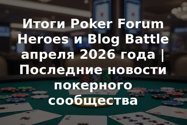 Итоги Poker Forum Heroes и Blog Battle апреля 2026 года | Последние новости покерного сообщества