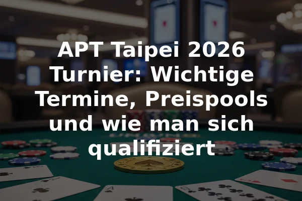 APT Taipei 2026 Turnier: Wichtige Termine, Preispools und wie man sich qualifiziert