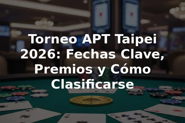 Torneo APT Taipei 2026: Fechas Clave, Premios y Cómo Clasificarse