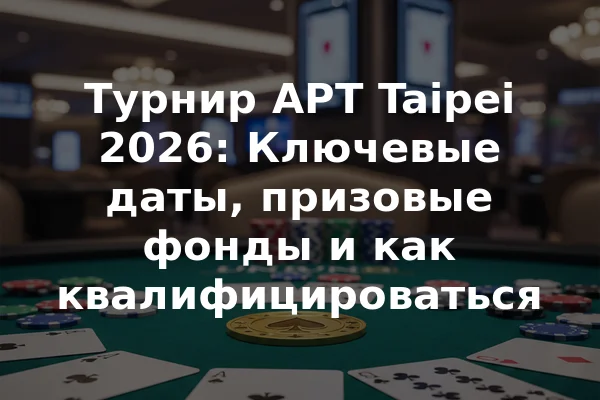 Турнир APT Taipei 2026: Ключевые даты, призовые фонды и как квалифицироваться