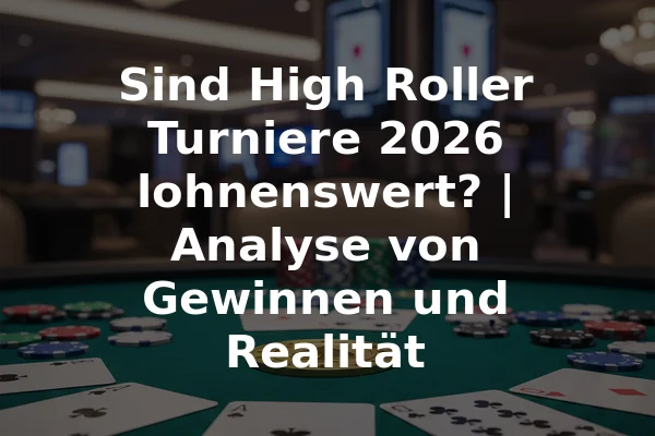 Sind High Roller Turniere 2026 lohnenswert? | Analyse von Gewinnen und Realität