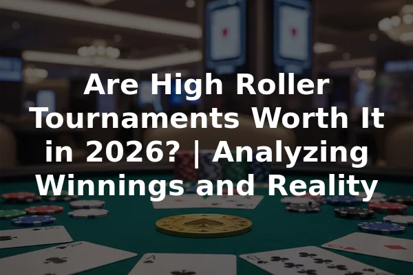 Are High Roller Tournaments Worth It in 2026? | Analyzing Winnings and Reality