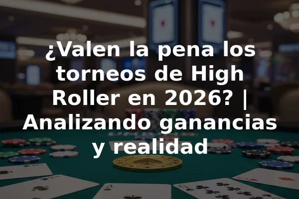 ¿Valen la pena los torneos de High Roller en 2026? | Analizando ganancias y realidad