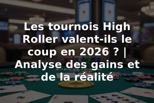 Les tournois High Roller valent-ils le coup en 2026 ? | Analyse des gains et de la réalité