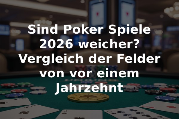 Sind Poker Spiele 2026 weicher? Vergleich der Felder von vor einem Jahrzehnt