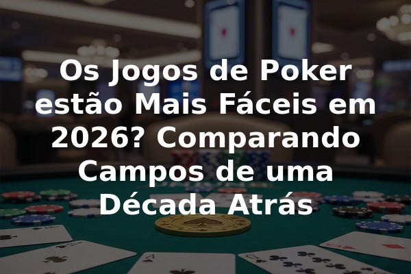 Os Jogos de Poker estão Mais Fáceis em 2026? Comparando Campos de uma Década Atrás